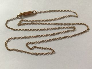 Antique Edwardian 1900’s 9 Ct Gold Barrel End Chain Necklace.  17”