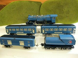Lionel Vintage Blue Comet Pass.  Set 263e L&t 613,  614,  615 Cars Restored