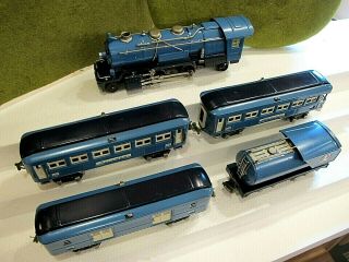 LIONEL VINTAGE BLUE COMET PASS.  SET 263E L&T 613,  614,  615 CARS restored 6