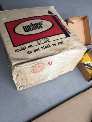 Vintage NOS 1960s Weber Smokey Joe Sj - 100 Offset Handle Grill RARE 10