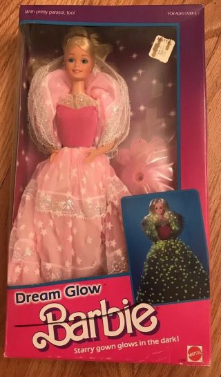 Dream Glow Barbie Vintage 1647 Mattel Starry Gown Glows Nrfb