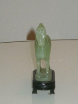 STUNNING CHINESE JADE HORSE FIGURE WITH STAND 2