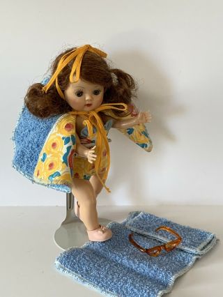 VINTAGE 1955 NANCY ANN MUFFIE Walker Doll In Hawaiian Swim Style 801 3