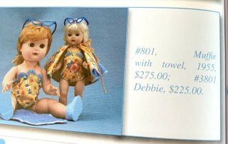 VINTAGE 1955 NANCY ANN MUFFIE Walker Doll In Hawaiian Swim Style 801 4