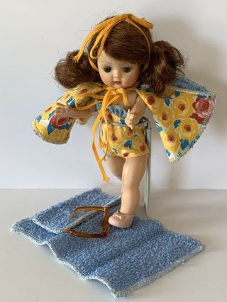 VINTAGE 1955 NANCY ANN MUFFIE Walker Doll In Hawaiian Swim Style 801 6