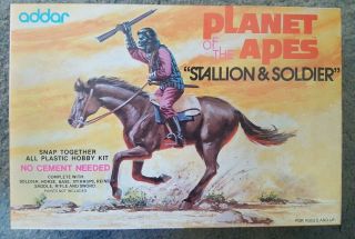 Rare Planet Of The Apes Pota Stallion And Soldier Model Kit Mib 1974