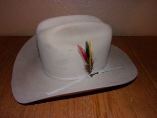 Vintage STETSON Spartan 6X Beaver Cowboy Hat Size 7 w/ Label MIST GRAY 3
