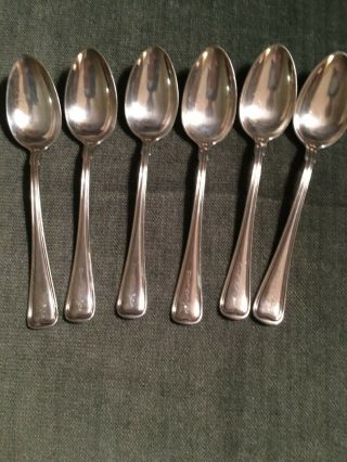 6 Gorham " Old French " Sterling Silver Teaspoons Engraved " Acacia "