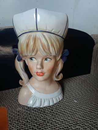 Vintage Lady Head Vase,  Rare Lego 7333,  Teen Head Vase W/ Pigtails Teeth