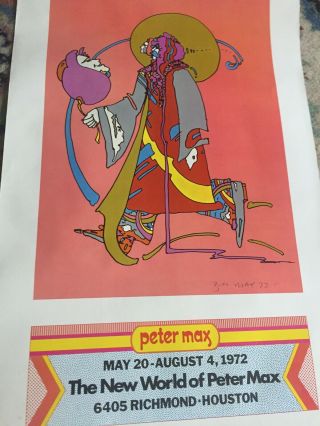 Rare Vintage Peter Max Gallery Poster Psychedelic Rare Early Poster
