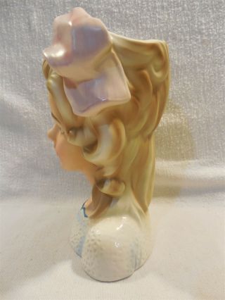 Vtg Enesco Japan Ceramic Glamour Smart Girl Teen Lady Head Vase Planter 6 3/4 