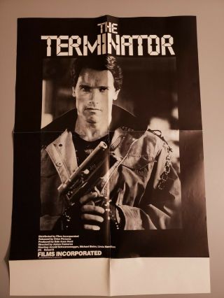 The Terminator Vintage College Roadshow Movie Poster 1985 17 X 25 Authentic