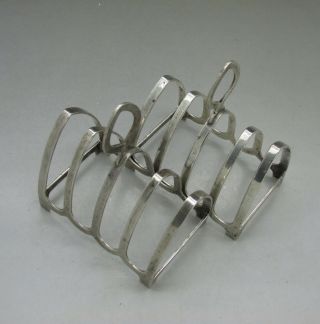 ANTIQUE PAIR GOOD SOLID STERLING SILVER 5 - BAR TOAST RACKS 88g BIRMINGHAM 1913 8