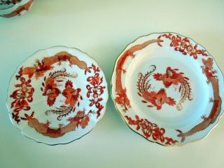 Antique Meissen Red Ming Dragon Cup Saucer Plate Trio Scalloped Gilded 320510 4