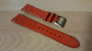 100 Authentic Jpm Italian Vintage Suede Leather Watch Strap Orange 20mm Rolex