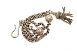 A Antique Victorian Edwardian Sterling Silver 925 Albertina Albert Chain