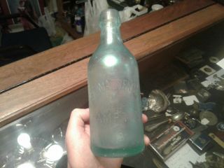 Fine Very Rare Robt.  Massenburg Hampton,  Va Blob Top Embossed Bottle Look