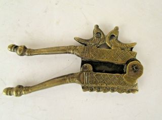Old Vintage Brass Solid Handcrafted Two Peacock Betel Nut Cutter Sarota