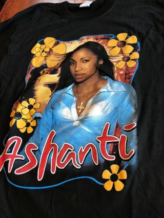 Vintage 2002 Ashanti Foolish T - Shirt Black L/xl Hip Hop R&b Pop Singer Rap Tee