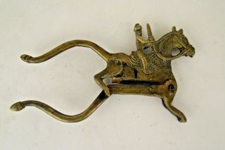 Old Vintage Brass Solid Handcrafted Soldier on Horse Betel Nut Cutter Sarota 4