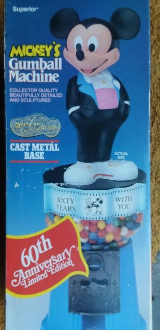 Vintage MICKEY MOUSE Gumball Machine 60 years Limited Edition Superior 24” 7