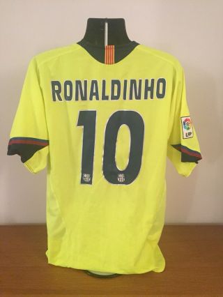 Barcelona Away Shirt 2005/06 Ronaldinho 10 Xl Vintage Rare