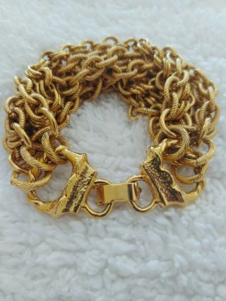 Auth Jose And Maria Barrera Gold Tone Bracelet Superior Costume Jewelry Rare 7 "