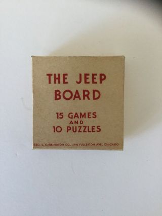 Vintage World War Ii Jeep Board Game
