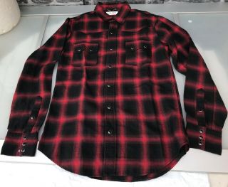 Rare & Great Saint Laurent AW15 Hedi Slimane Plaid Nashville Western Shirt 10