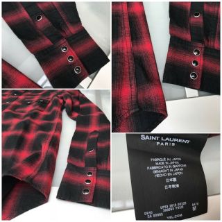 Rare & Great Saint Laurent AW15 Hedi Slimane Plaid Nashville Western Shirt 9