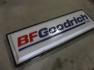 Vintage Bf Goodrich Single Sided Lighted Embossed Dealer Sign Garage Hot Rod Rat