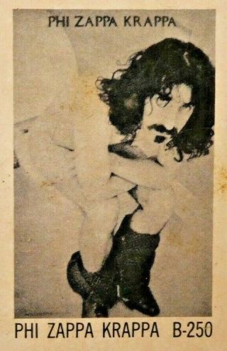 Vintage Nos 1969 Frank Zappa Phi Zappa Krappa Poster Plastic