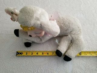 Vintage Rushton Star Creation Stuffed Toy Rubber Face Sheep Lamb Sleepy Easter 7