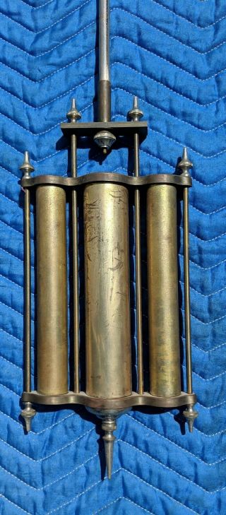 Herschede 9 Tube Grandfather Clock Pendulum.  3 mercury vials.  Rare. 5