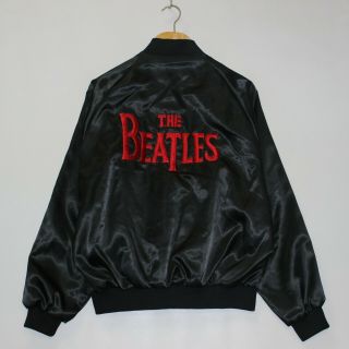 Vintage The Beatles 80s 90s Dunbrooke Satin Bomber Jacket Size Large Made In Usa