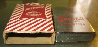 Vintage RARE 1958 CHESTERFIELD CIGARETTES Zippo Lighter w/ BOX 3