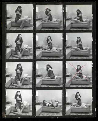 Bunny Yeager Estate 1950s Self Portrait Contact Sheet 12 Frame Early Pin Up Rare