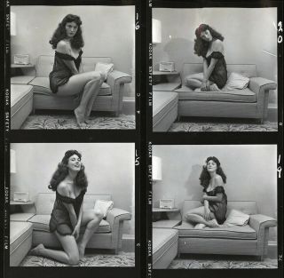 Bunny Yeager Estate 1950s Self Portrait Contact Sheet 12 Frame Early Pin Up Rare 3