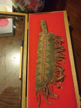 Early Antique 19th C Native American Plains Indian Knife Parfleche Hide Sheath
