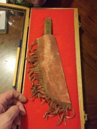 Early Antique 19th C Native American Plains Indian Knife Parfleche Hide Sheath 2