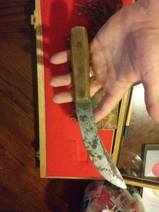 Early Antique 19th C Native American Plains Indian Knife Parfleche Hide Sheath 4
