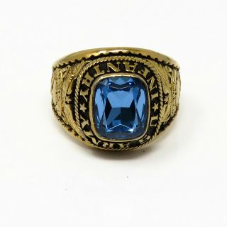Nyjewel Josten Gold Filled U.  S Army Infantry Blue Spinel Ring Size 10.  75