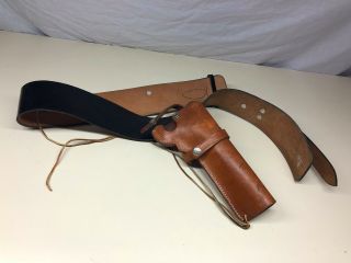 Old Vtg Leather Bucheimer Western Style Right Side Holster Ammunition Belt
