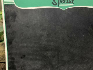 Vtg 1950s 7up Soda Pop Diner Chalkboard Menu Board Cardboard Ad Sign 20“ Rare 5
