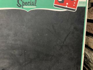 Vtg 1950s 7up Soda Pop Diner Chalkboard Menu Board Cardboard Ad Sign 20“ Rare 6