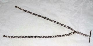 ANTIQUE DOUBLE ALBERT POCKET WATCH CHAIN,  HALLMARKED EVERY LINK,  COLLECTIBLE. 4