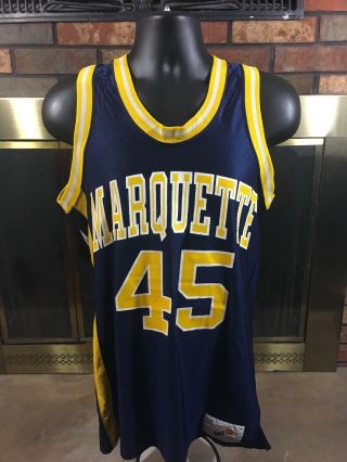 Vintage Marquette University Ncaa Basketball Jersey 45 Jarrod Lovette Mens L/xl