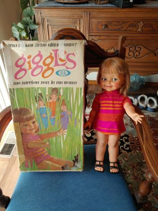 Vintage Ideal Giggles Doll With Outfit And Box 1967