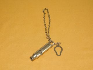 Vintage 3 " Long Metropolitan T & L Co.  Ny Police Whistle With Chain