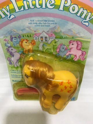 Vintage Hasbro G1 My Little Butterscotch Little Pony On Card